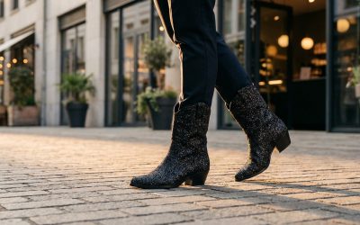 Santiags noires à paillettes : l&rsquo;élégance western revisitée