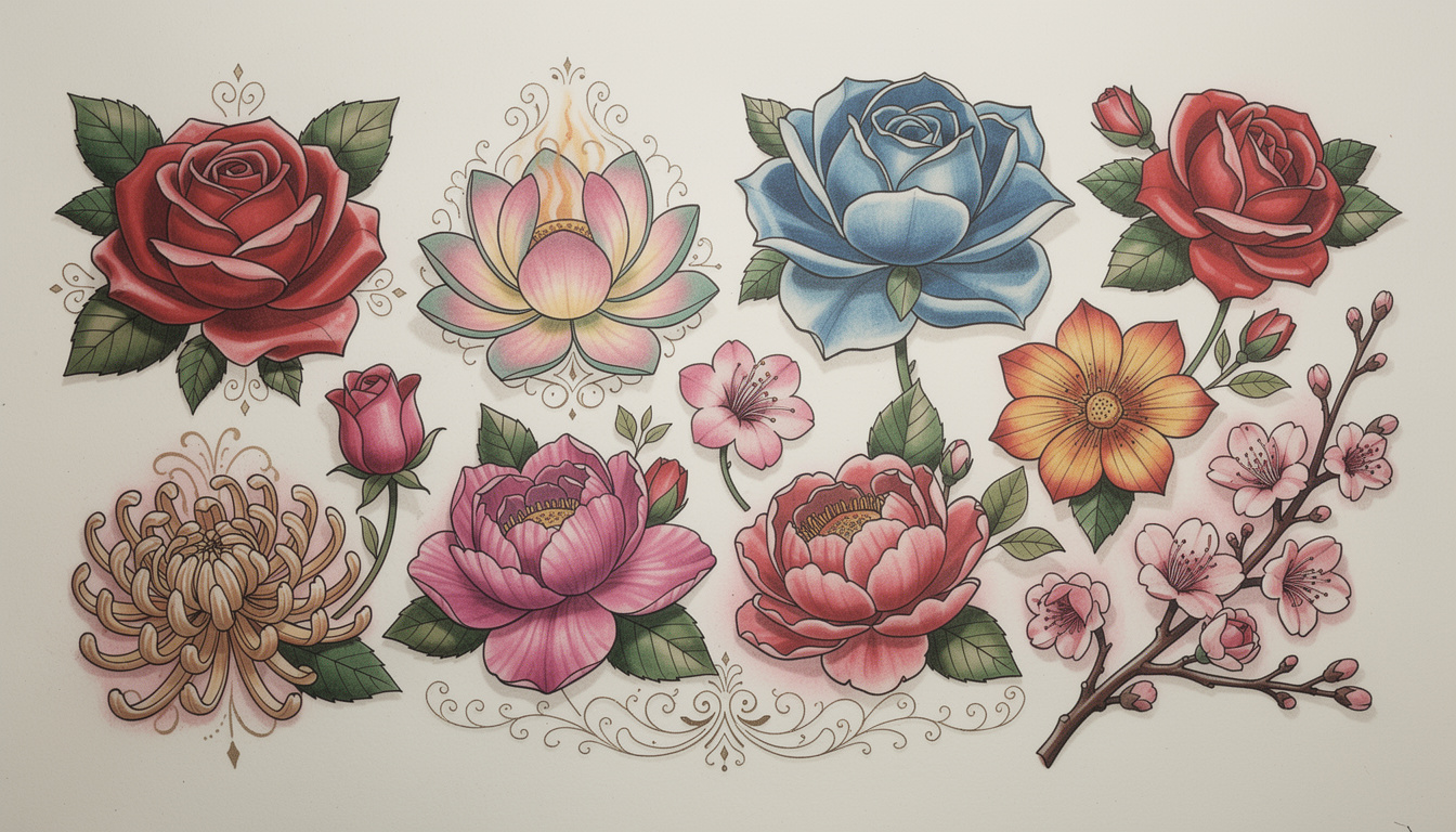 découvrez les significations symboliques des fleurs dans l'art du tatouage et leur importance culturelle à travers le monde.