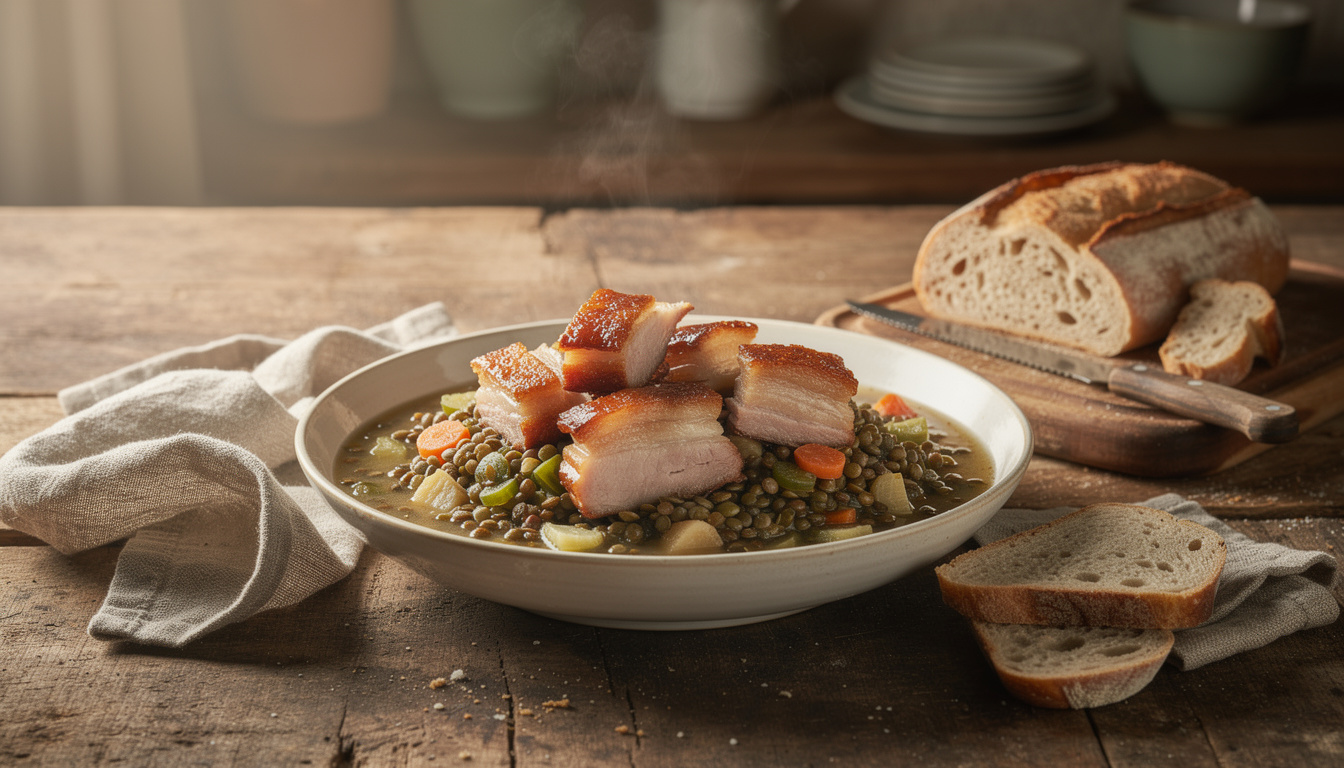 découvrez notre recette facile du petit salé aux lentilles, un plat traditionnel parfait pour un repas convivial et chaleureux en famille ou entre amis.