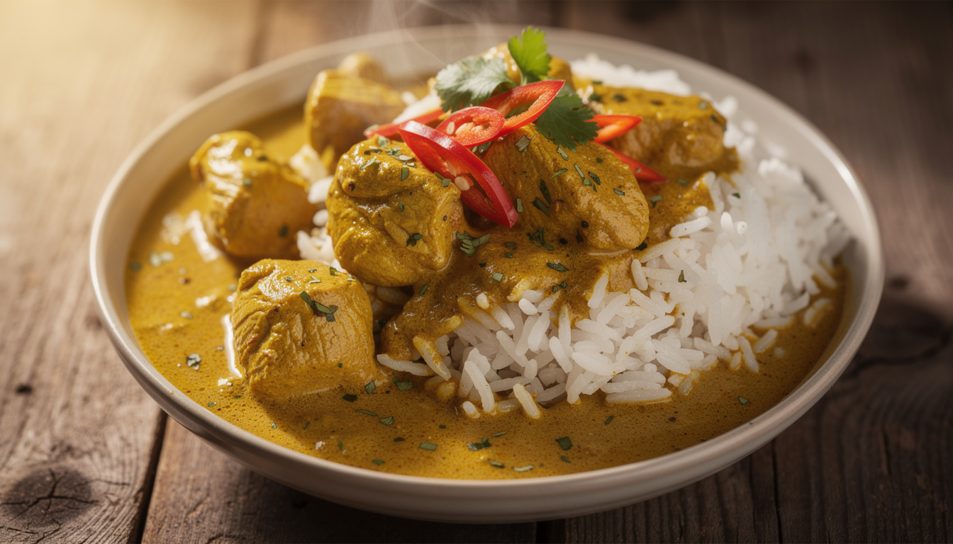 découvrez une recette simple et savoureuse de riz au poulet curry, un plat complet parfait pour un repas équilibré et plein de saveurs exotiques.