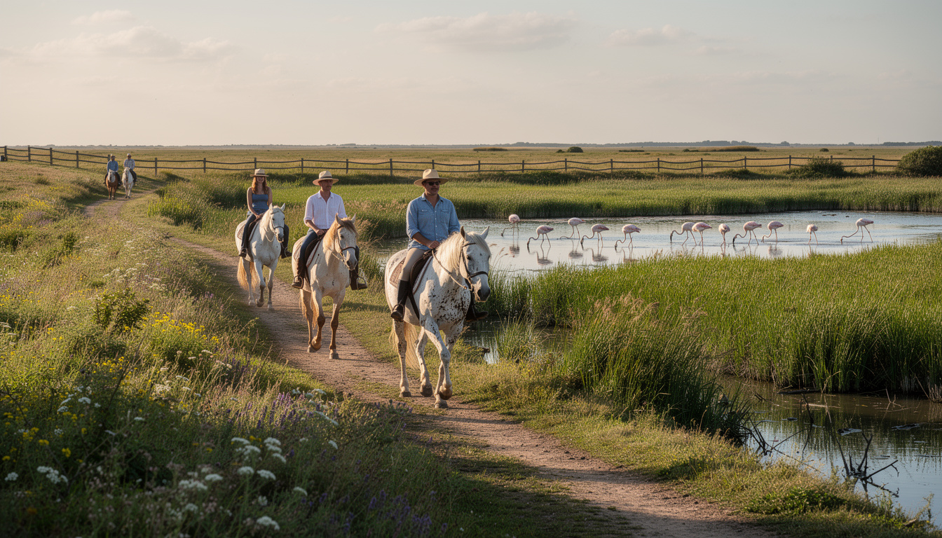 Un week-end en camargue avec balade Ă cheval pour dĂ©couvrir la nature autrement dĂ©couvrez la camargue autrement lors d'un week-end inoubliable avec balade Ă cheval au cĆur de la nature prĂ©servĂ©e.